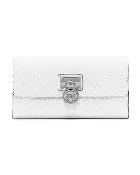 michael kors navy hamilton wallet|Michael Kors optic white wallet.